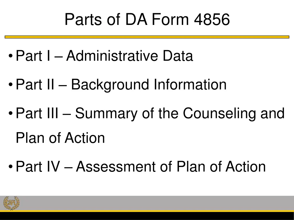 parts of da form 4856