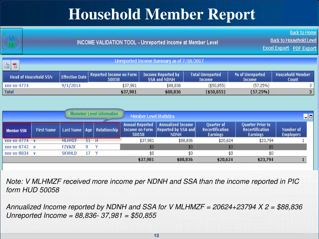 household member report