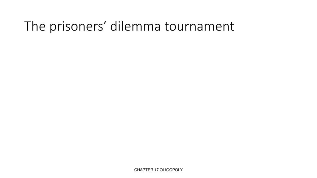 the prisoners dilemma tournament