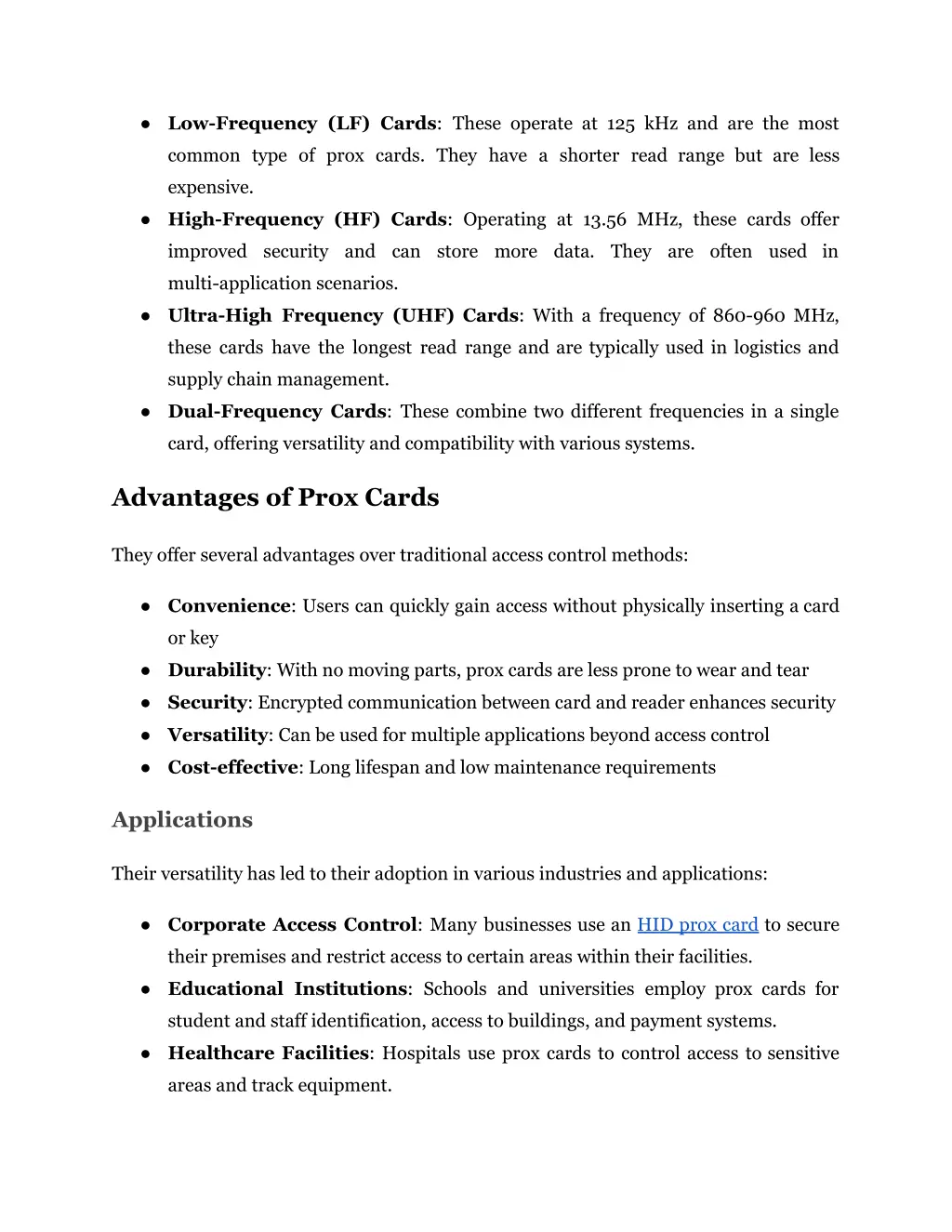 low frequency lf cards these operate