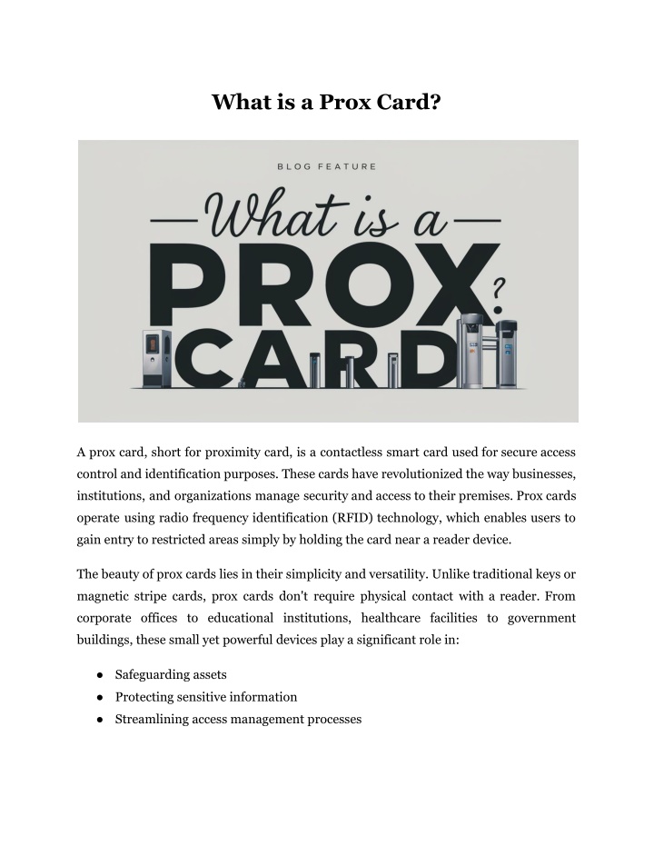 what is a prox card