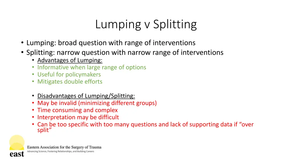 lumping v splitting