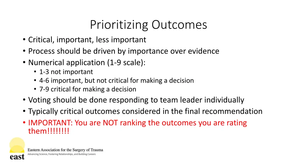 prioritizing outcomes