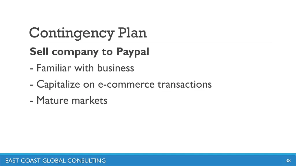 contingency plan sell company to paypal familiar