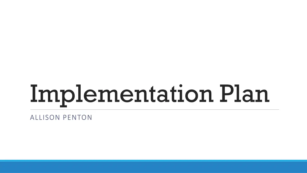 implementation plan