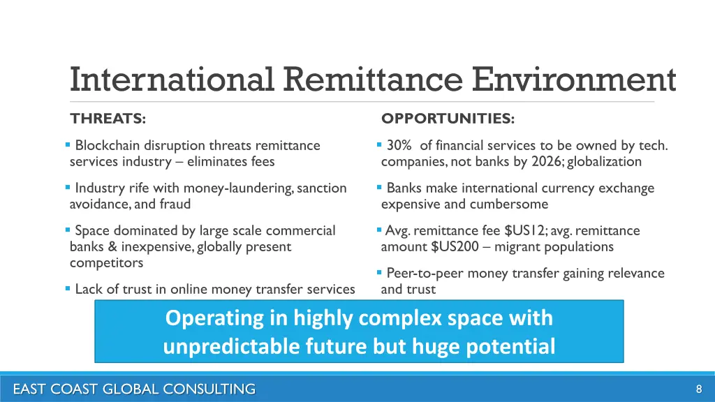 international remittance environment