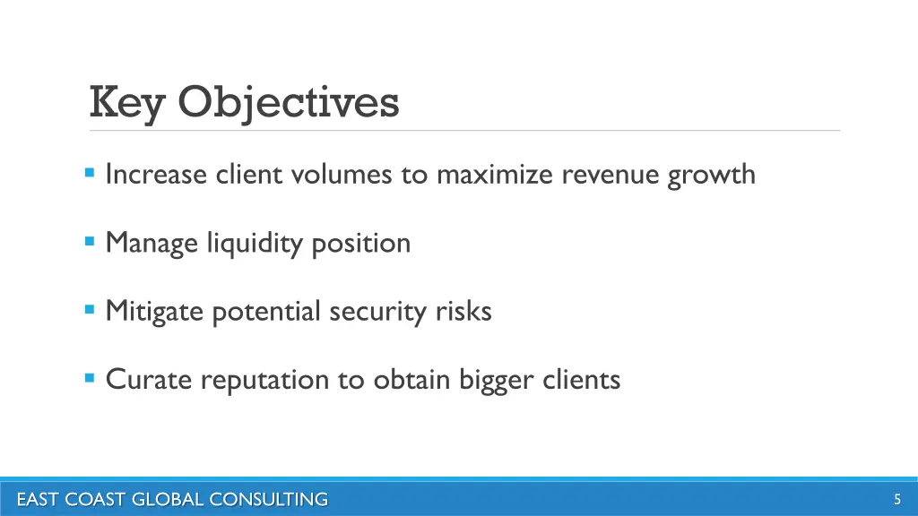 key objectives