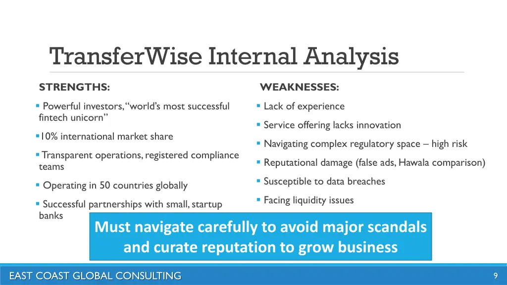 transferwise internal analysis