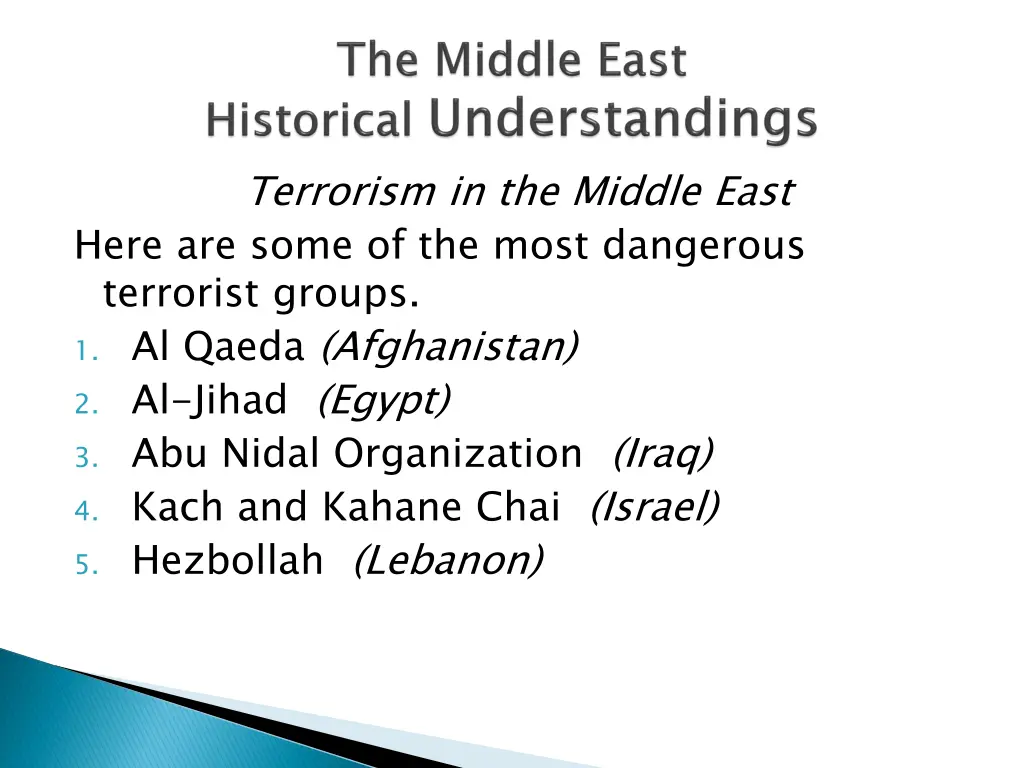 terrorism in the middle east here are some