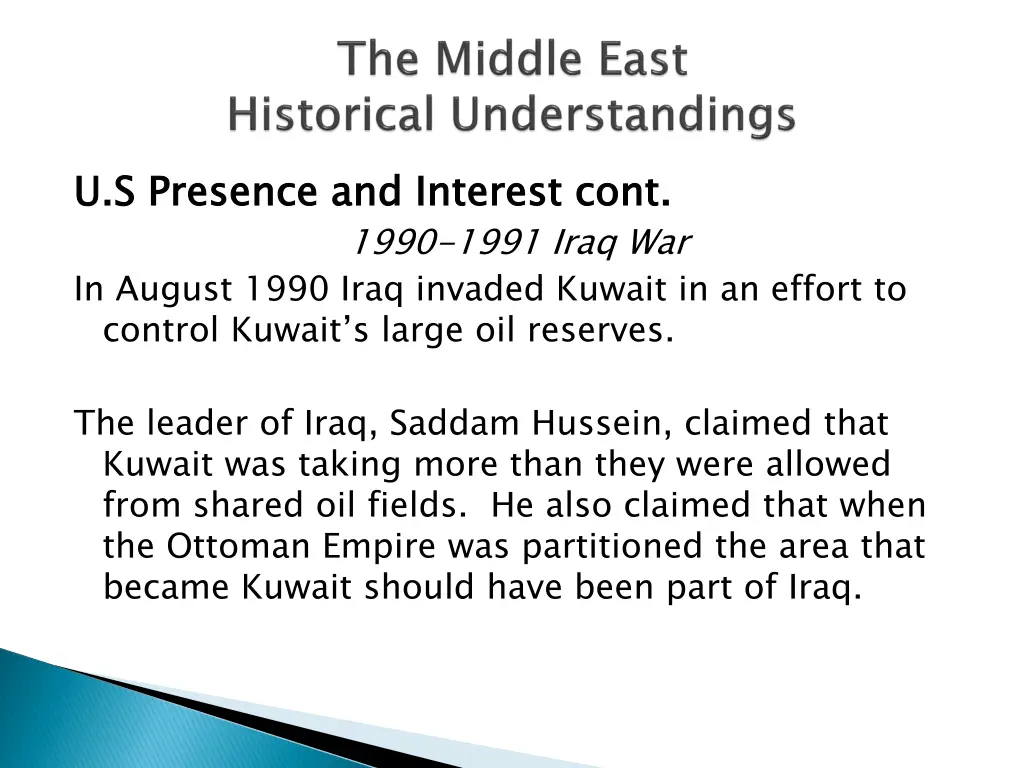 u s presence and interest cont 1990 1991 iraq