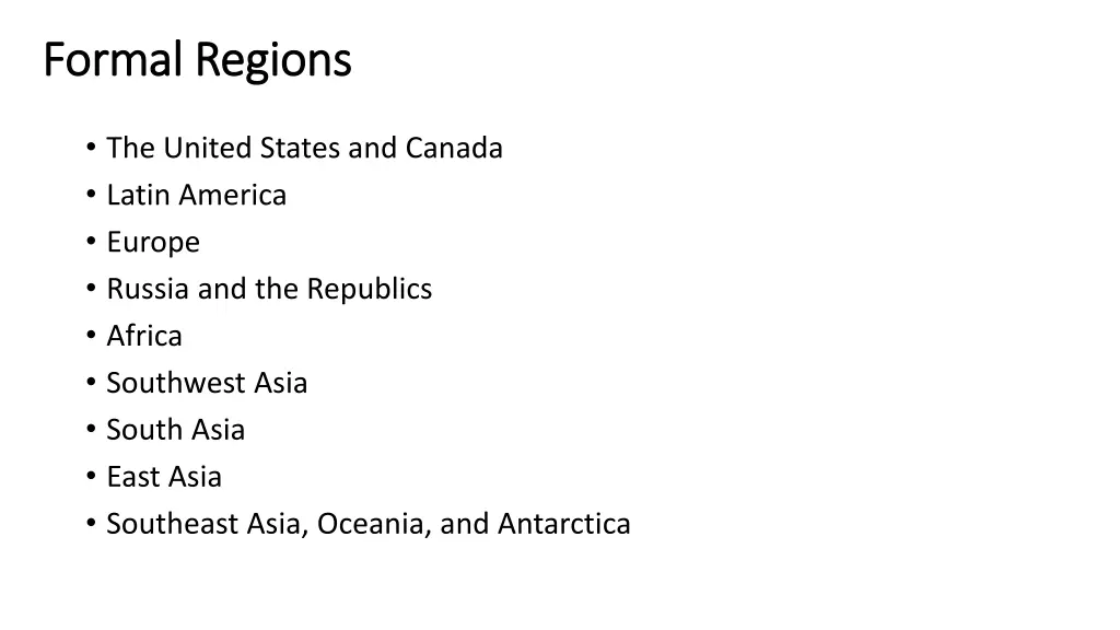 formal regions formal regions