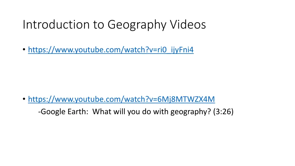 introduction to geography videos