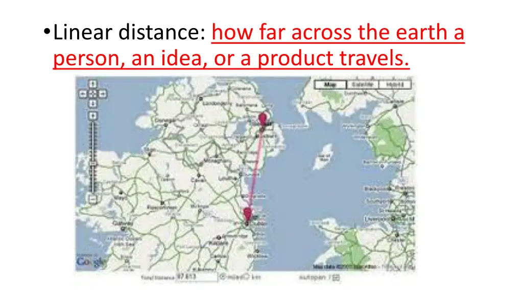 linear distance how far across the earth a person