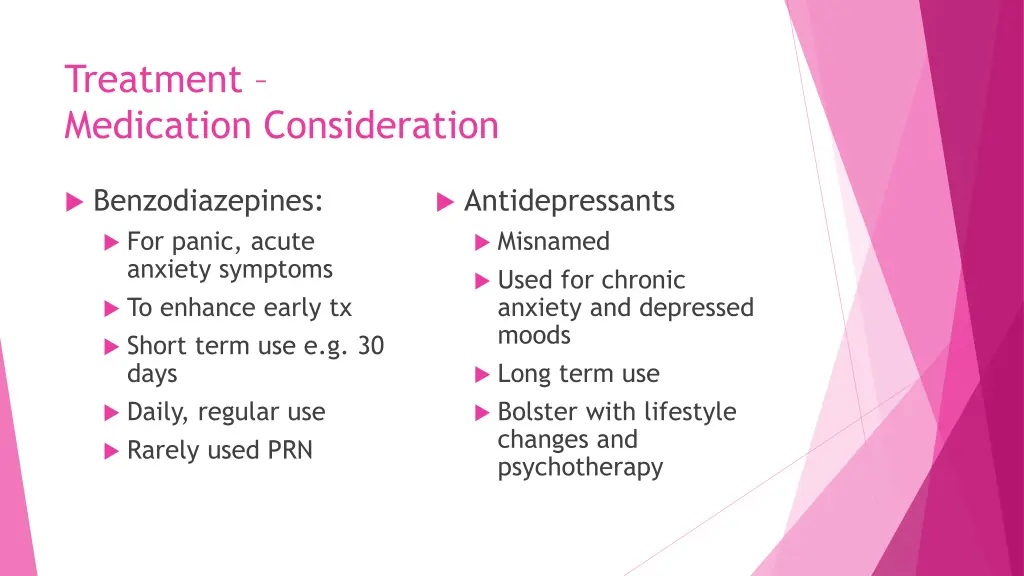 treatment medication consideration