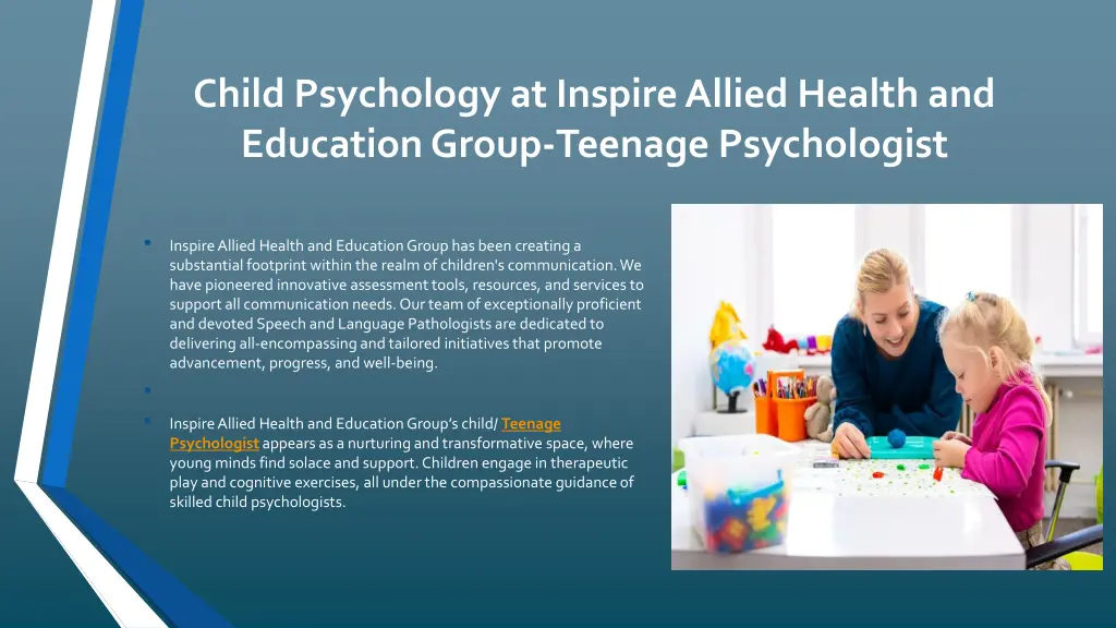 child psychology at inspire allied health