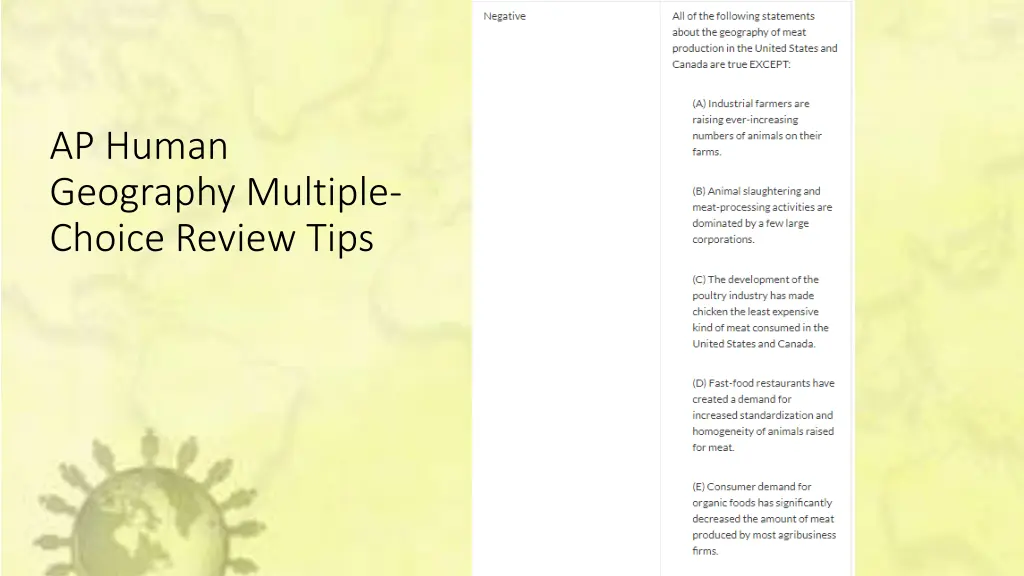 ap human geography multiple choice review tips 13