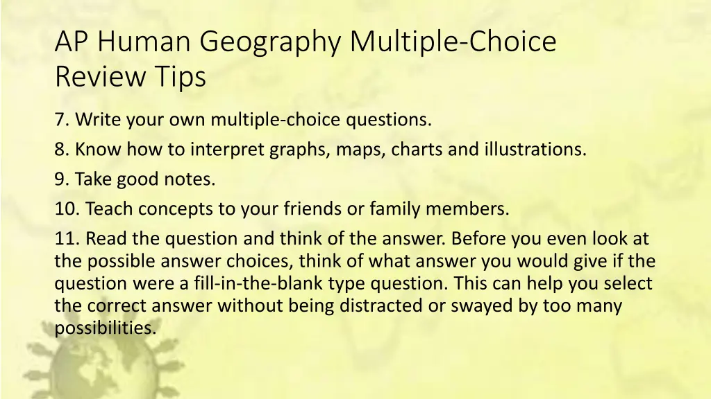 ap human geography multiple choice review tips 15