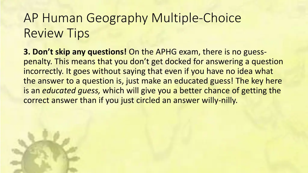 ap human geography multiple choice review tips 2