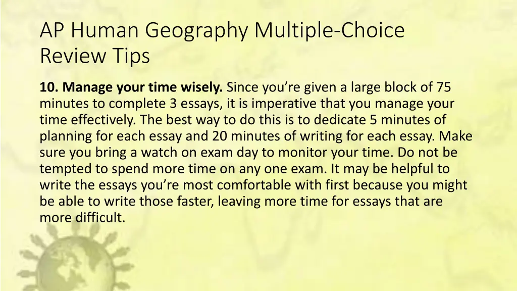 ap human geography multiple choice review tips 22