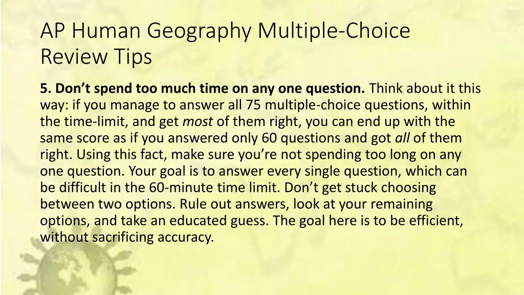 ap human geography multiple choice review tips 4