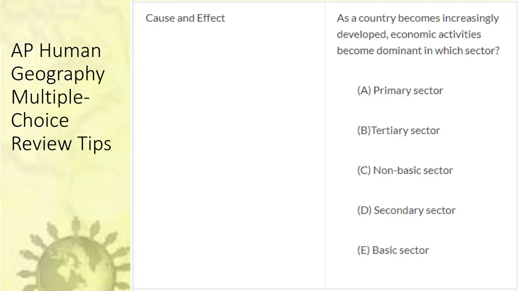 ap human geography multiple choice review tips 6