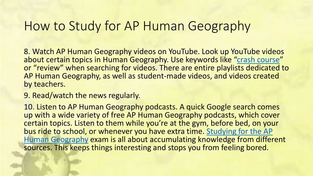 how to study for ap human geography 4