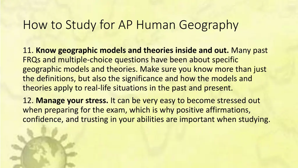 how to study for ap human geography 5