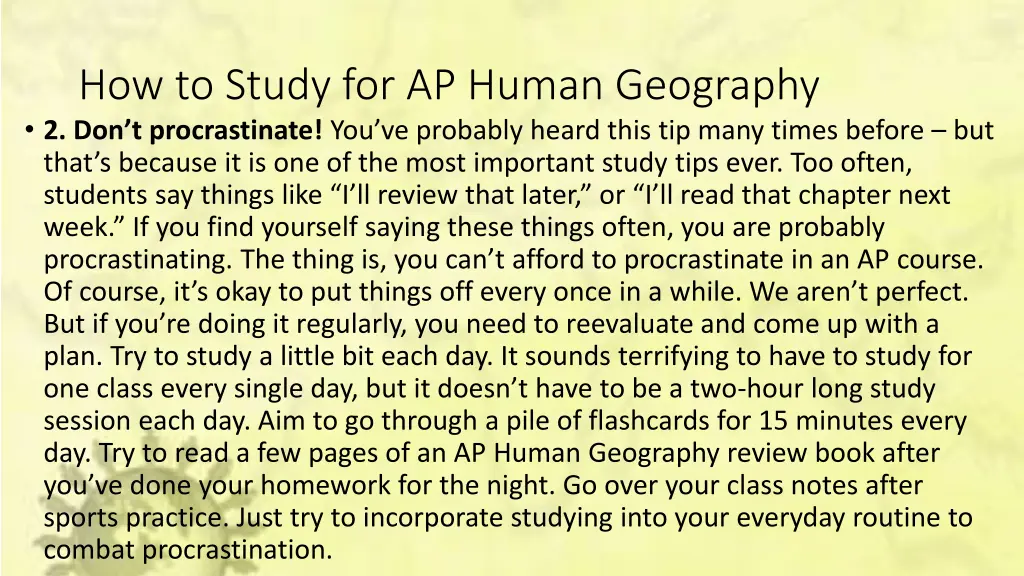 how to study for ap human geography