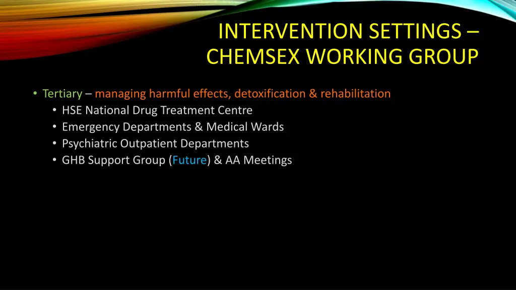 intervention settings chemsex working group 1