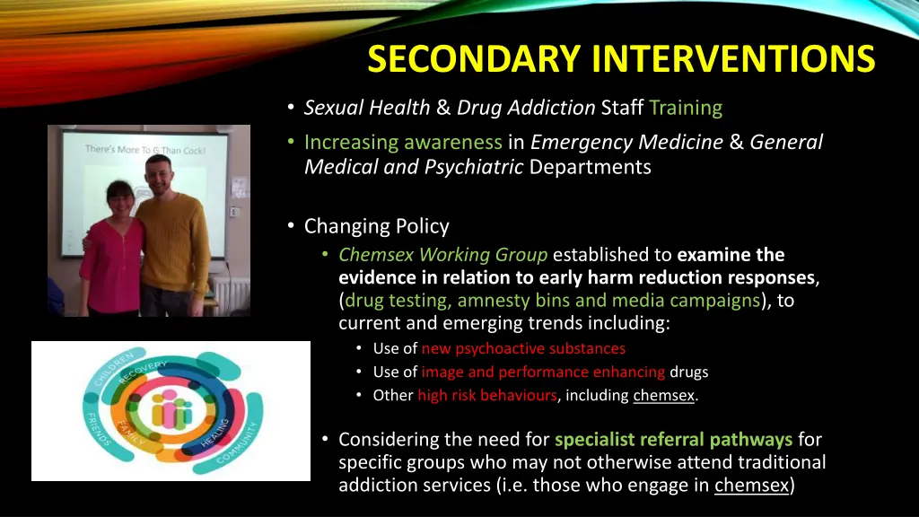 secondary interventions sexual health drug