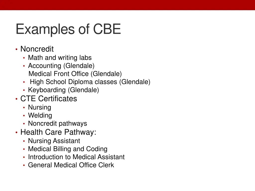 examples of cbe