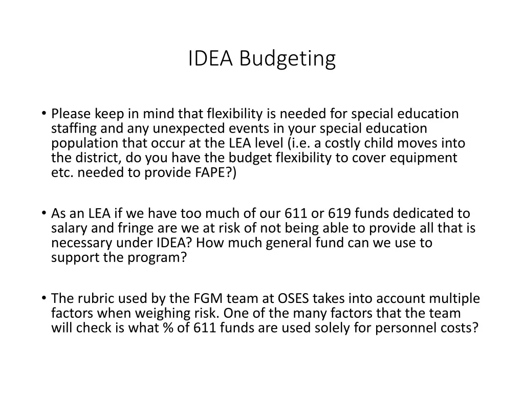 idea budgeting 1