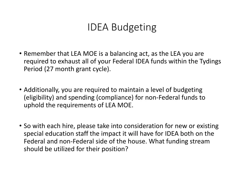 idea budgeting