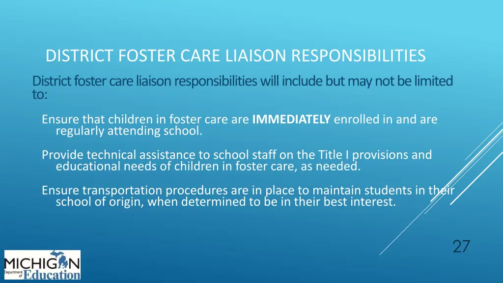 district foster care liaison responsibilities