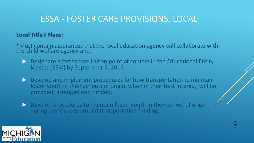 essa foster care provisions local