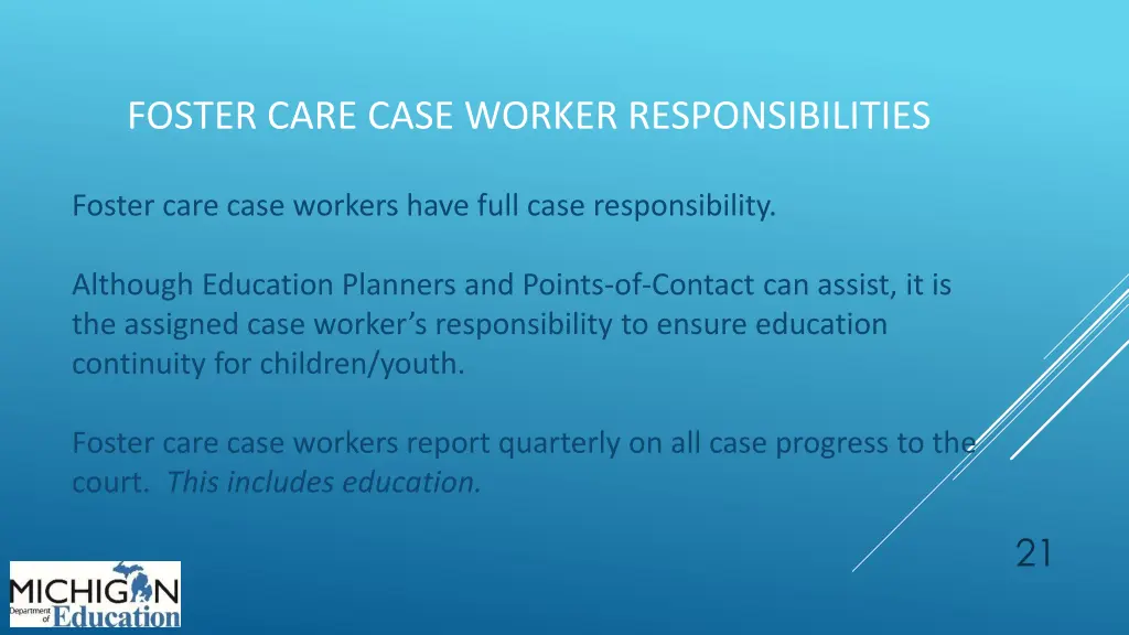 foster care case worker responsibilities