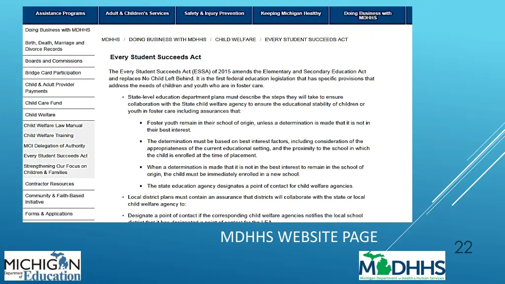 mdhhs website page