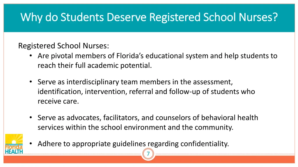 why do students deserve registered school nurses