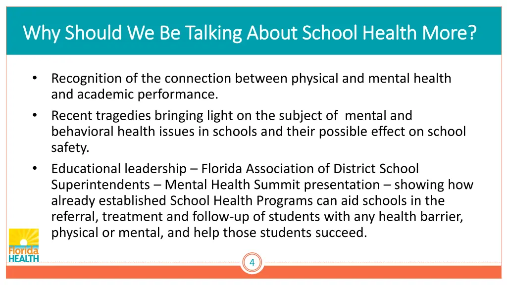 why should we be talking about school health more