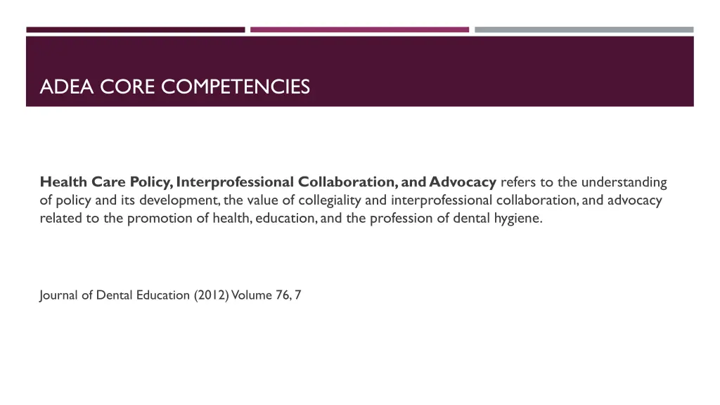 adea core competencies