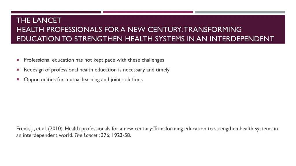 the lancet health professionals for a new century 1