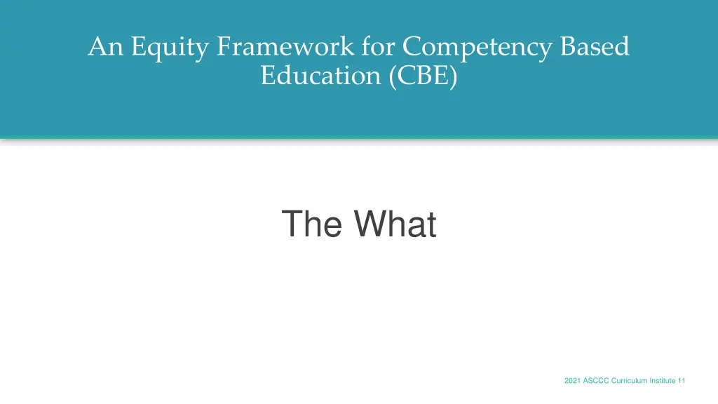 an equity framework for competency based 2