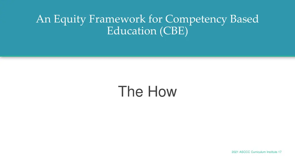 an equity framework for competency based 3