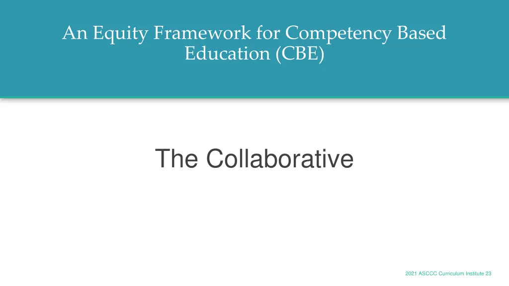 an equity framework for competency based 4