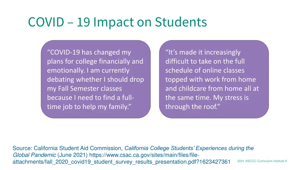 covid 19 impact on students