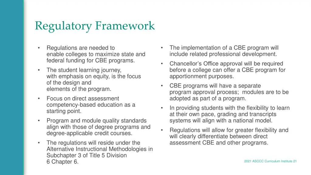 regulatory framework