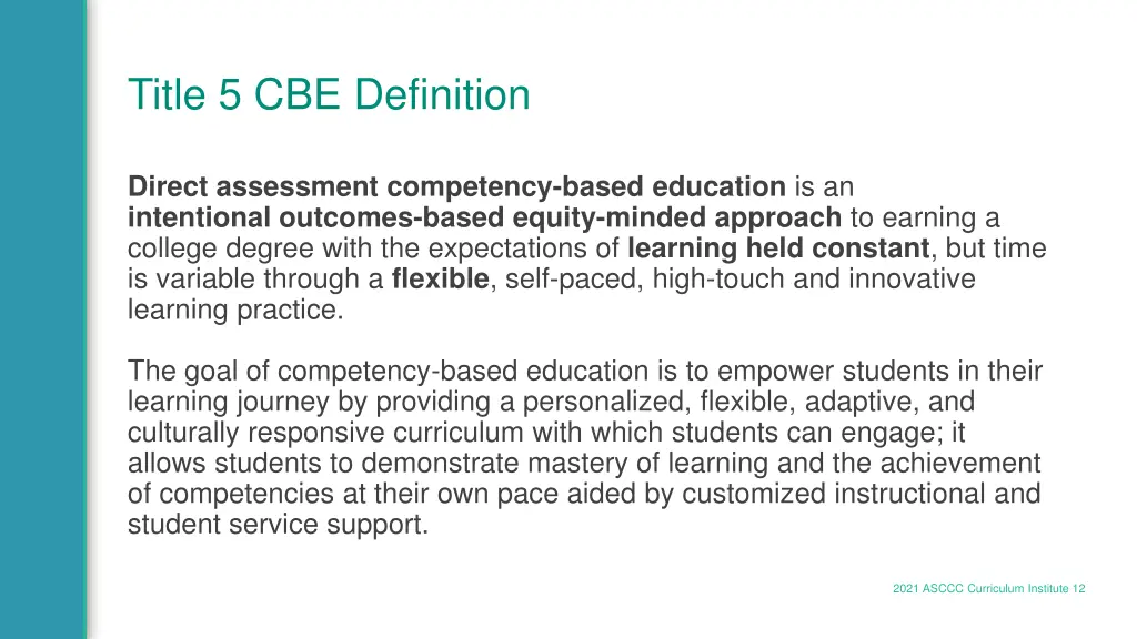 title 5 cbe definition