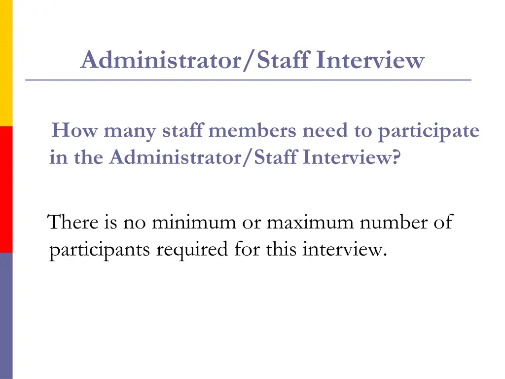 administrator staff interview