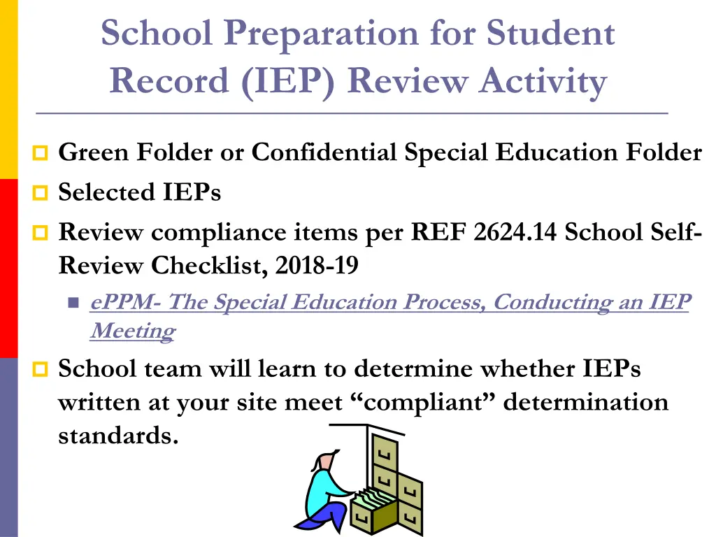 school preparation for student record iep review