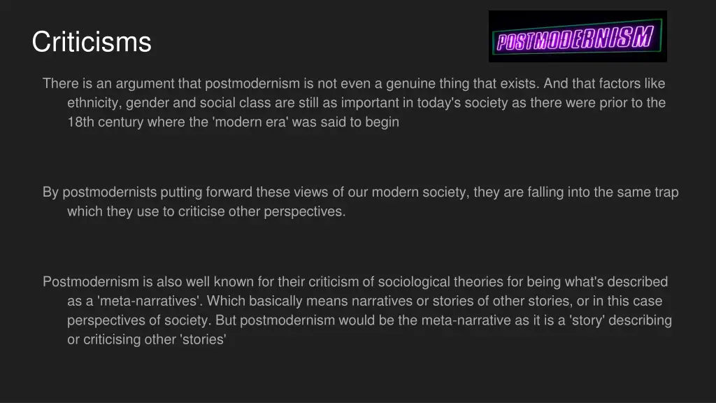 criticisms